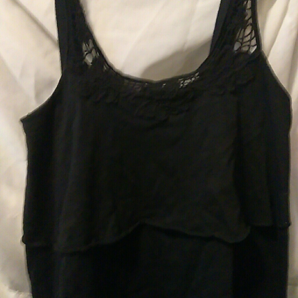 Black with Crochet trim